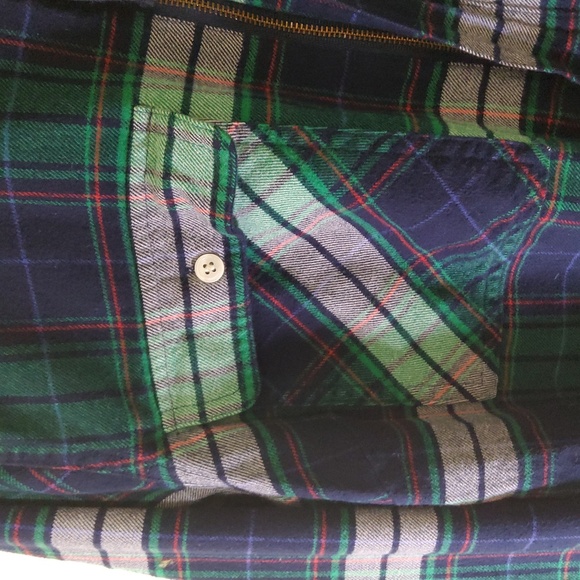 J. Crew Navy and Green Plaid Shirt Size M - Picture 5 of 8